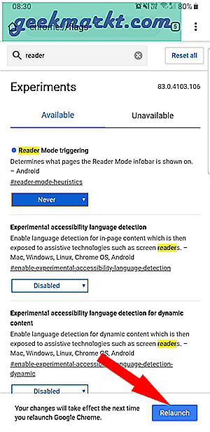 วิธีปิดป๊อปอัป“ แสดงมุมมองแบบง่าย” บน Chrome บน Android