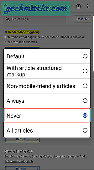 วิธีปิด Show Simplified View Pop-Up บน Chrome บน Android