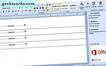 วิธีการลบการแบ่งหน้าใน Word