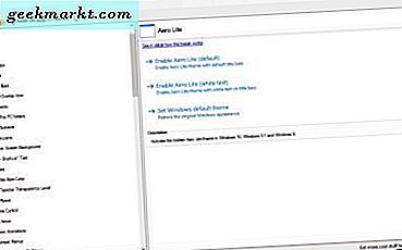 วิธีการเปิดใช้งานธีม Aero Lite และกำหนดความกว้างของเส้นขอบของหน้าต่างใน Windows 10